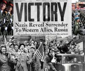 Puzzle Τιμώντας την νίκη Συμμάχων κατά του ναζισμού και του τέλους του Β &#039;Παγκοσμίου Πολέμου. Ημέρα της Νίκης, 8 Μαΐου 1945